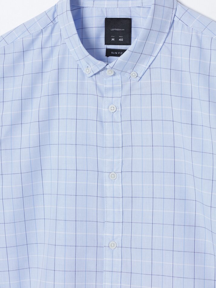 Camisa xadrez - Azul claro
