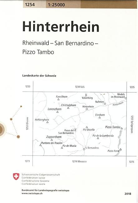 BUNDESAMT - 1254 HINTERRHEIN ECHELLE 1 25 000