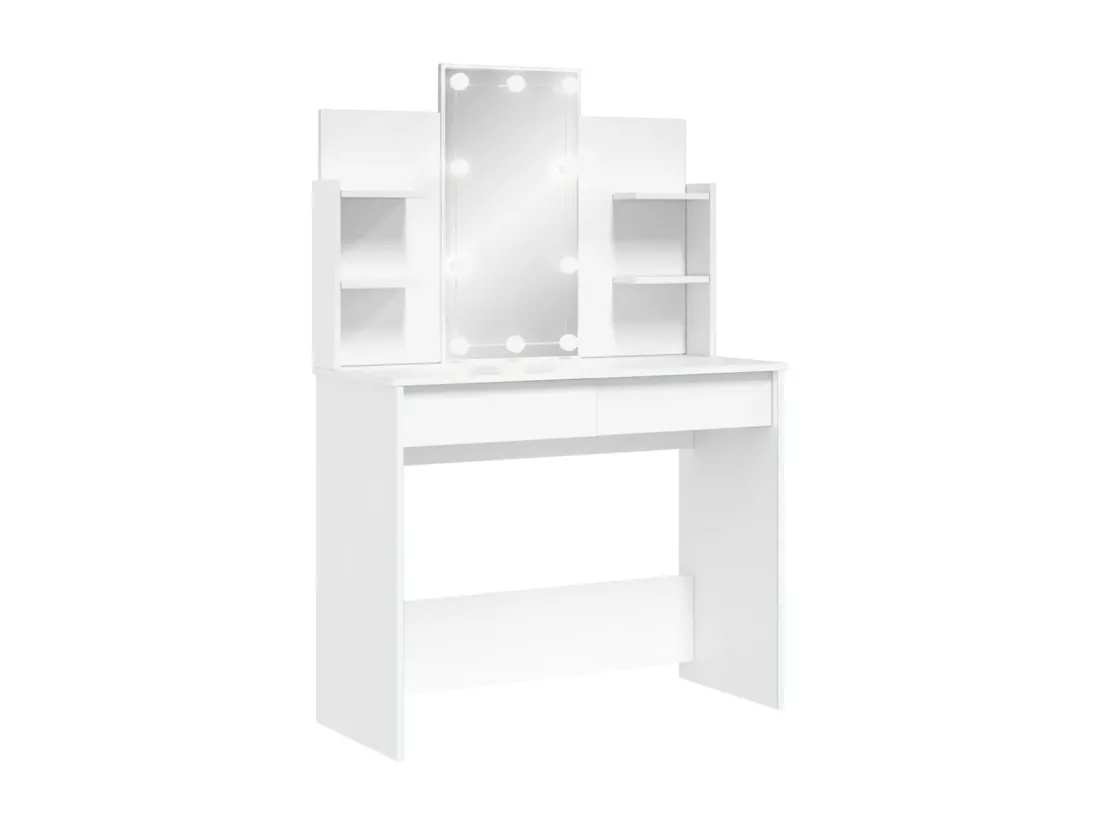 Coiffeuse avec lumières LED blanc 96x40x142 cm