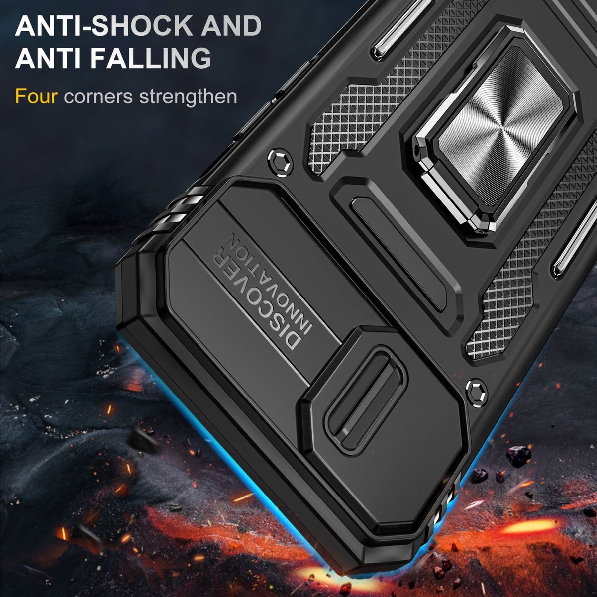 Hülle Handy Schutz für Apple iPhone 15 Case Cover Kamera Ständer Etuis Bumper