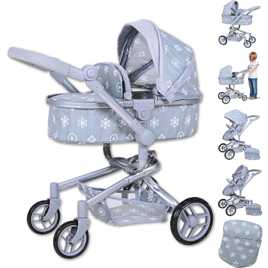 knorr toys® Puppenwagen Boonk - Royal grey grau
