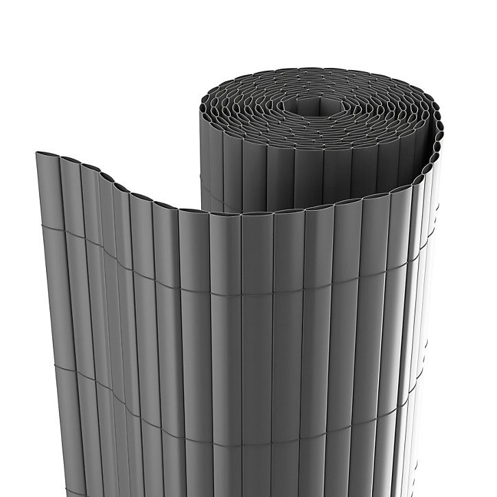 Canisse double face PVC Blooma grise L.3 m x H.1.5 m