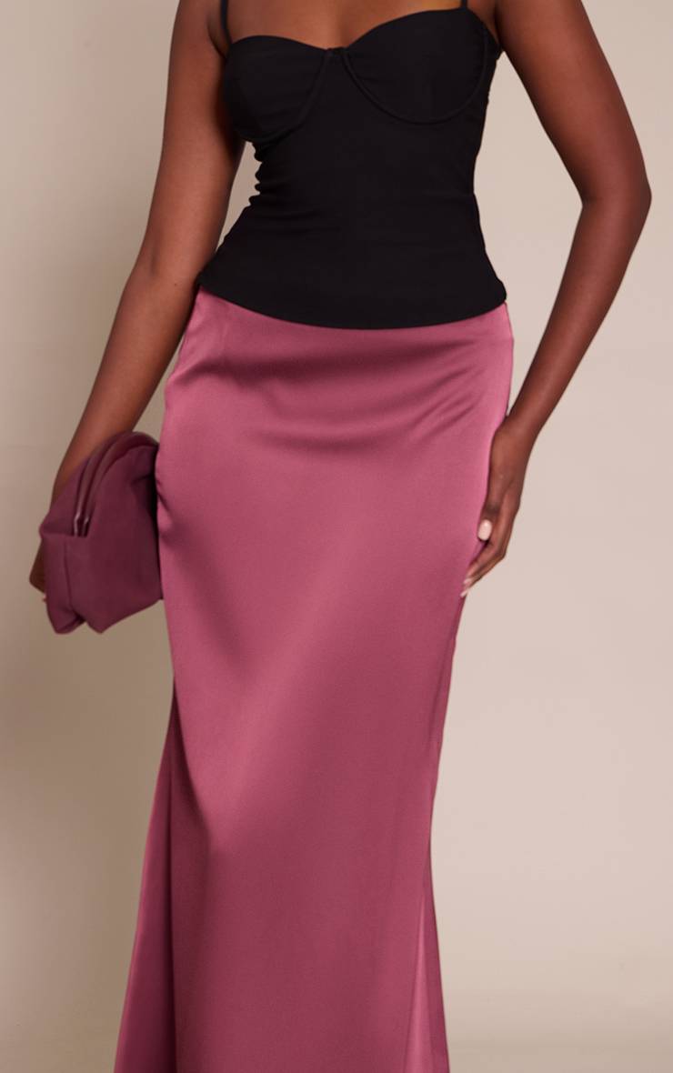 Prune Jupe Longue Fluide En Satin