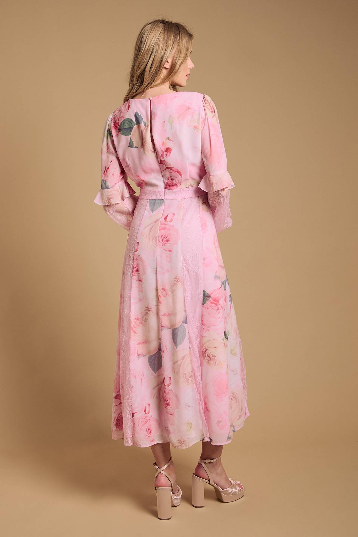Oasis Robe Midi À Empiècements De Dentelle