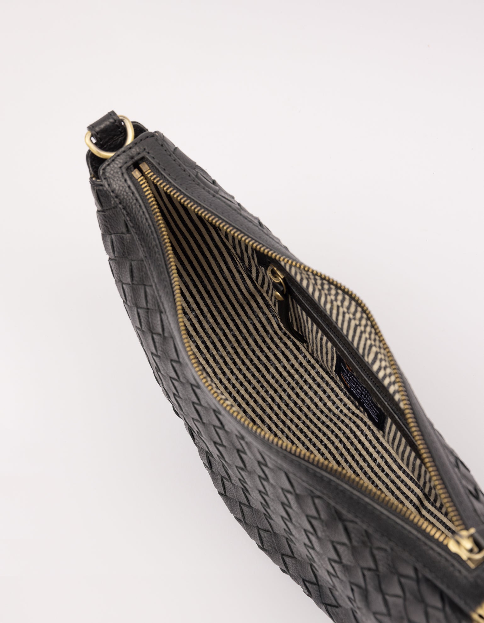 Leo - Black Woven Soft Grain Leather