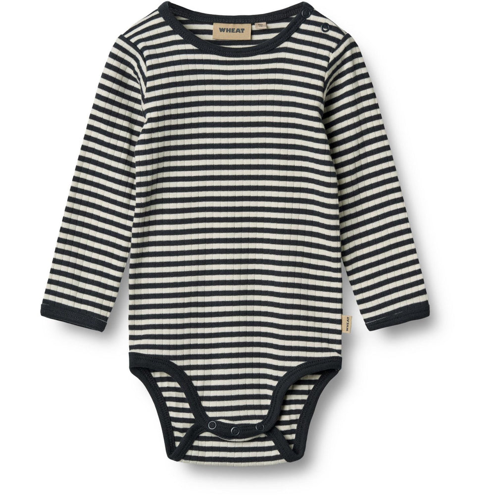 Køb Wheat Navy Rib Stripe Body L/S Berti