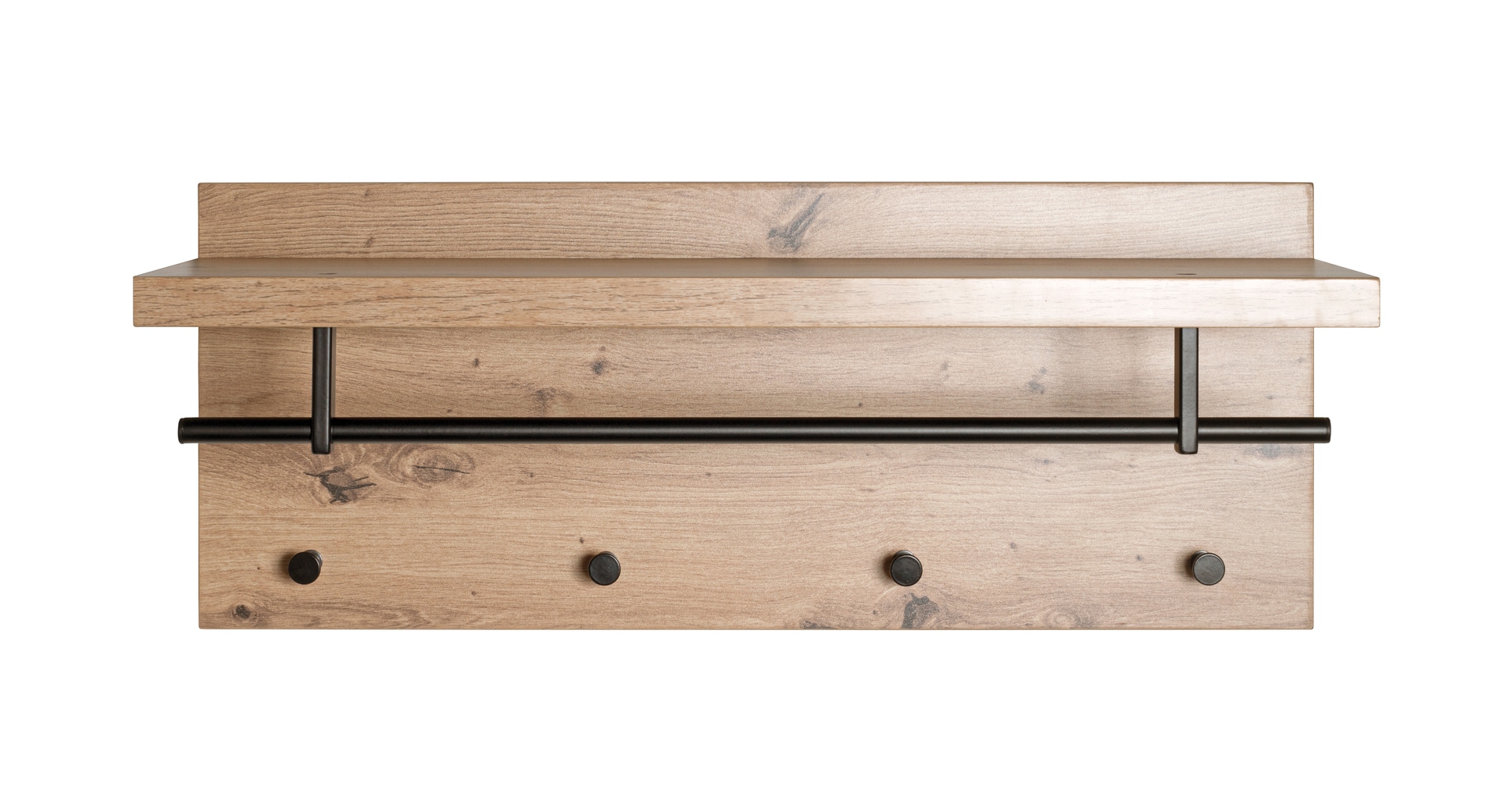 Wandgarderobe PARMA5 Eiche-Dekor/schwarz 75 x 30 cm