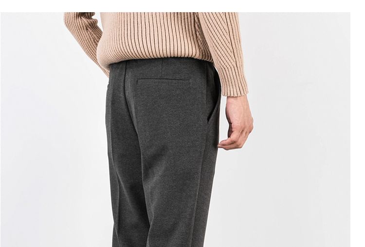 Wewewow - Mid Rise Plain Cropped Tapered Pants
