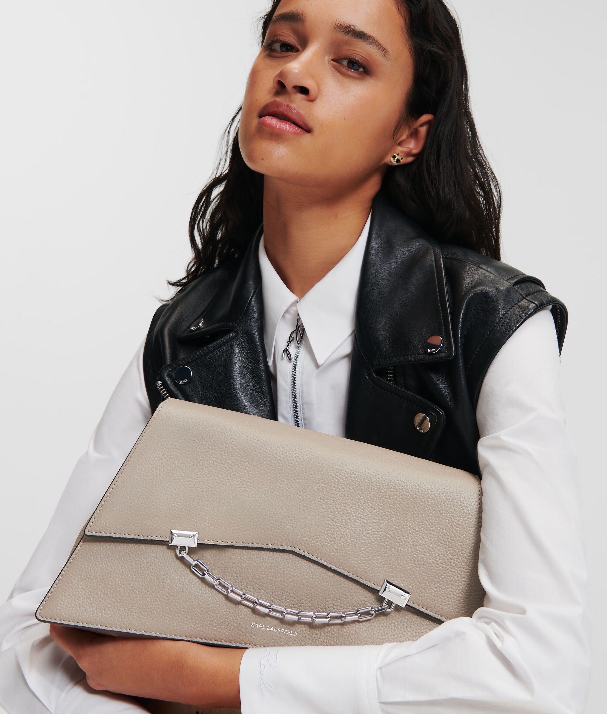 GRAND SAC PORTÉ ÉPAULE EN CUIR GRAINÉ K/SEVEN