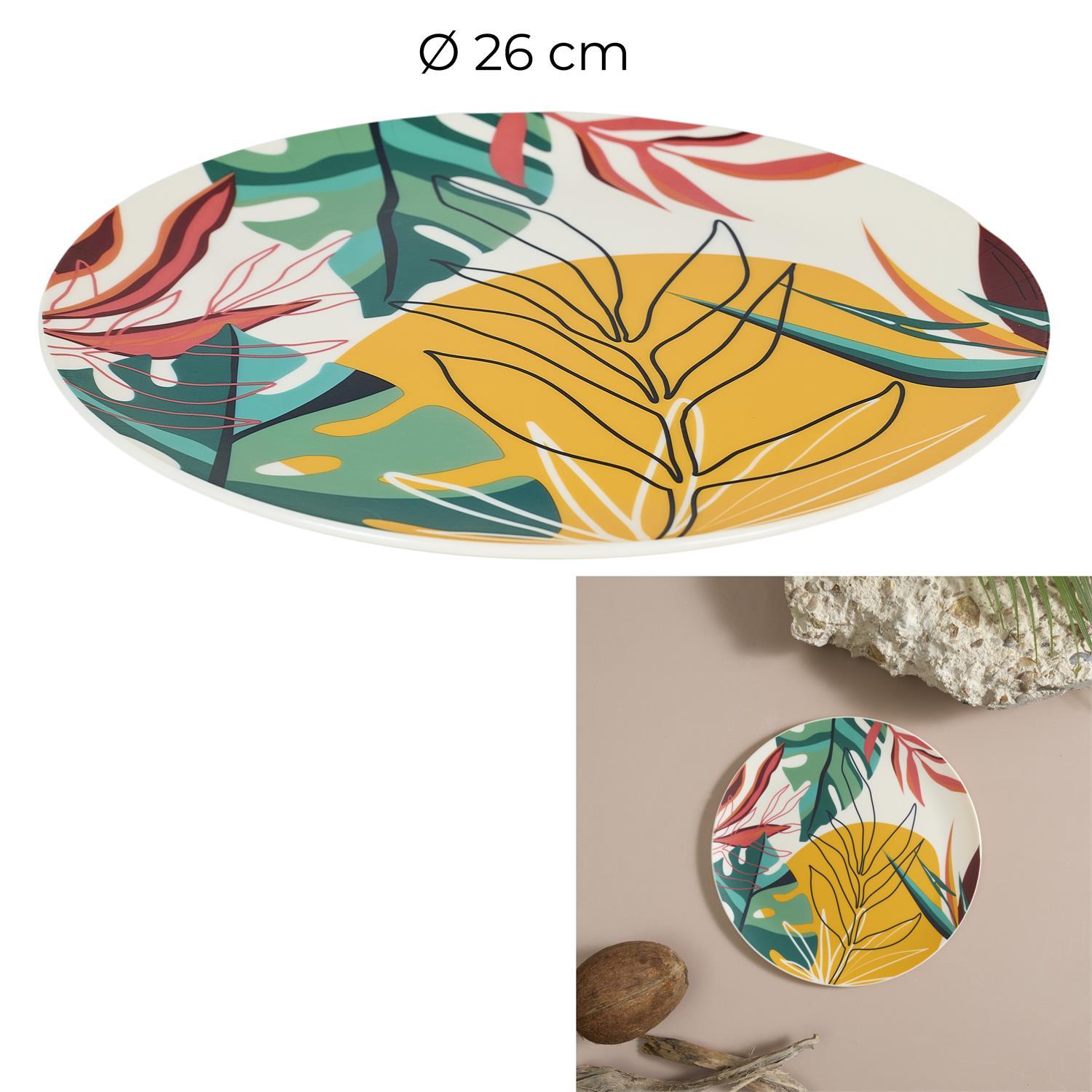 ASSIETTE PLASTIQUE PARADIS EXOTIQUE D.26CM