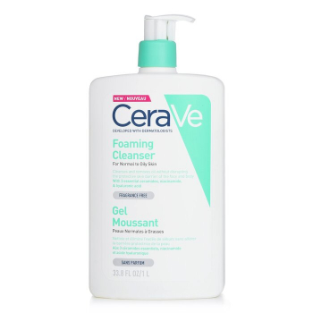 CeraVe Espuma de limpeza para pele normal a oleosa (com bomba)  1000ml/33.8oz