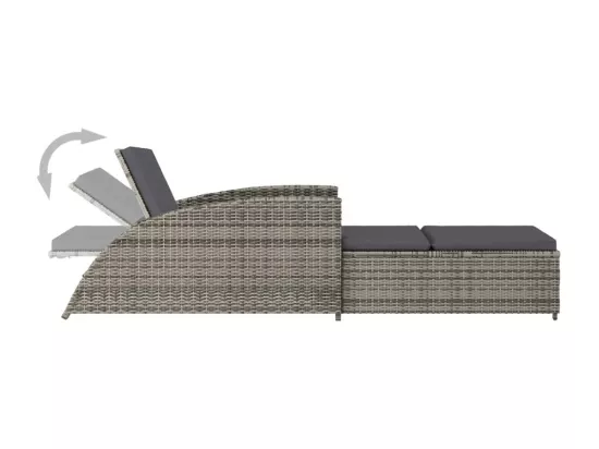 Transat chaise longue bain résine grise 201 x 67 x 28.5 cm 02_0012493