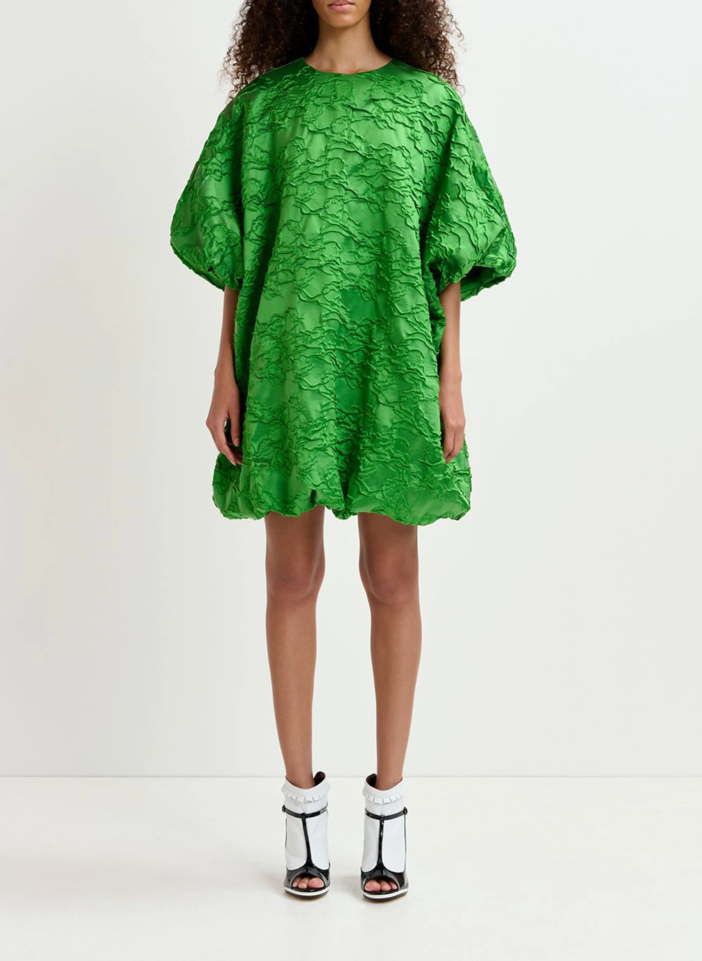 GRATEFUL - Mini-robe bouffante en jacquard | Vert