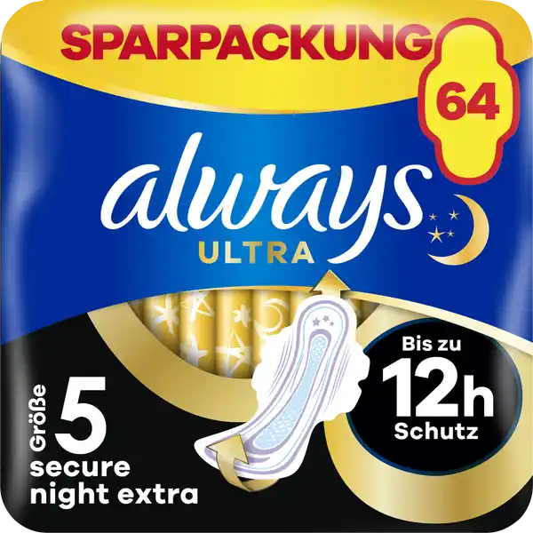 Monatspaket ULTRA Damenbinden Secure Night Extra mit Flügeln