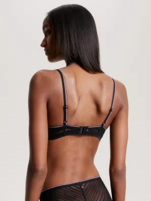 Sutiã Push-Up Acolchoado com Renda e Listras Globais