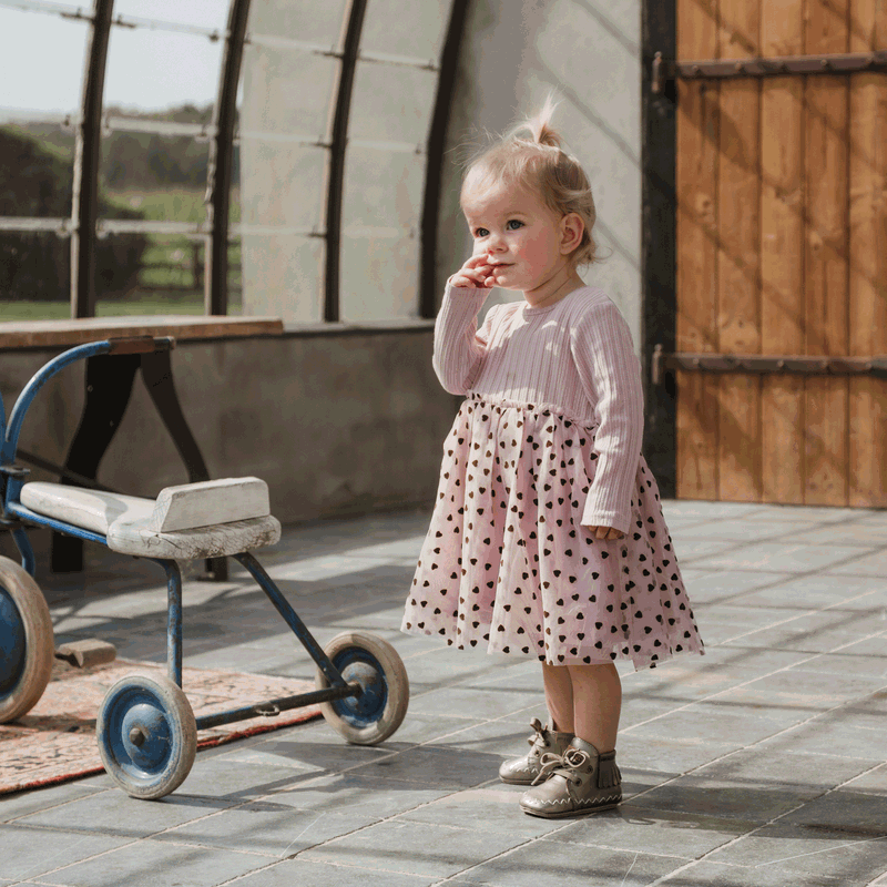 Shoesme champagnerfarbener BABY-PROOF® Schuh mit Rüschen