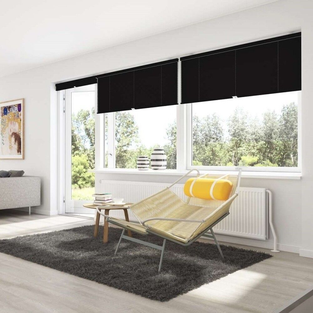 PLISSÉ TOUCH DEBEL TRÅDLØS 140X160CM SVART