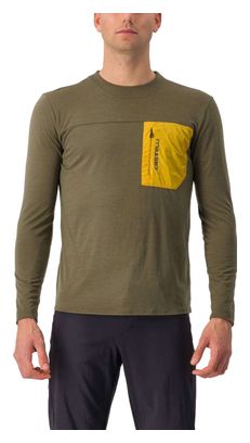 Maillot Manches Longues Castelli Unlimited Merino kaki/jaune