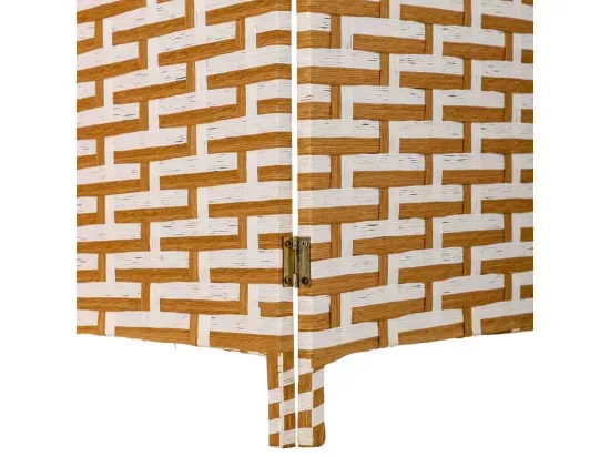 Paravent en papier tressé 4 panneaux 50(x4)x3x180