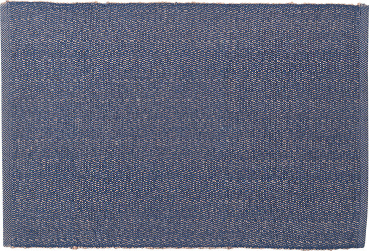 Lyngby Porcelæn Herringbone Dækkeserviet 43x30 cm blå 82% bomuld recycled, 1 Blå