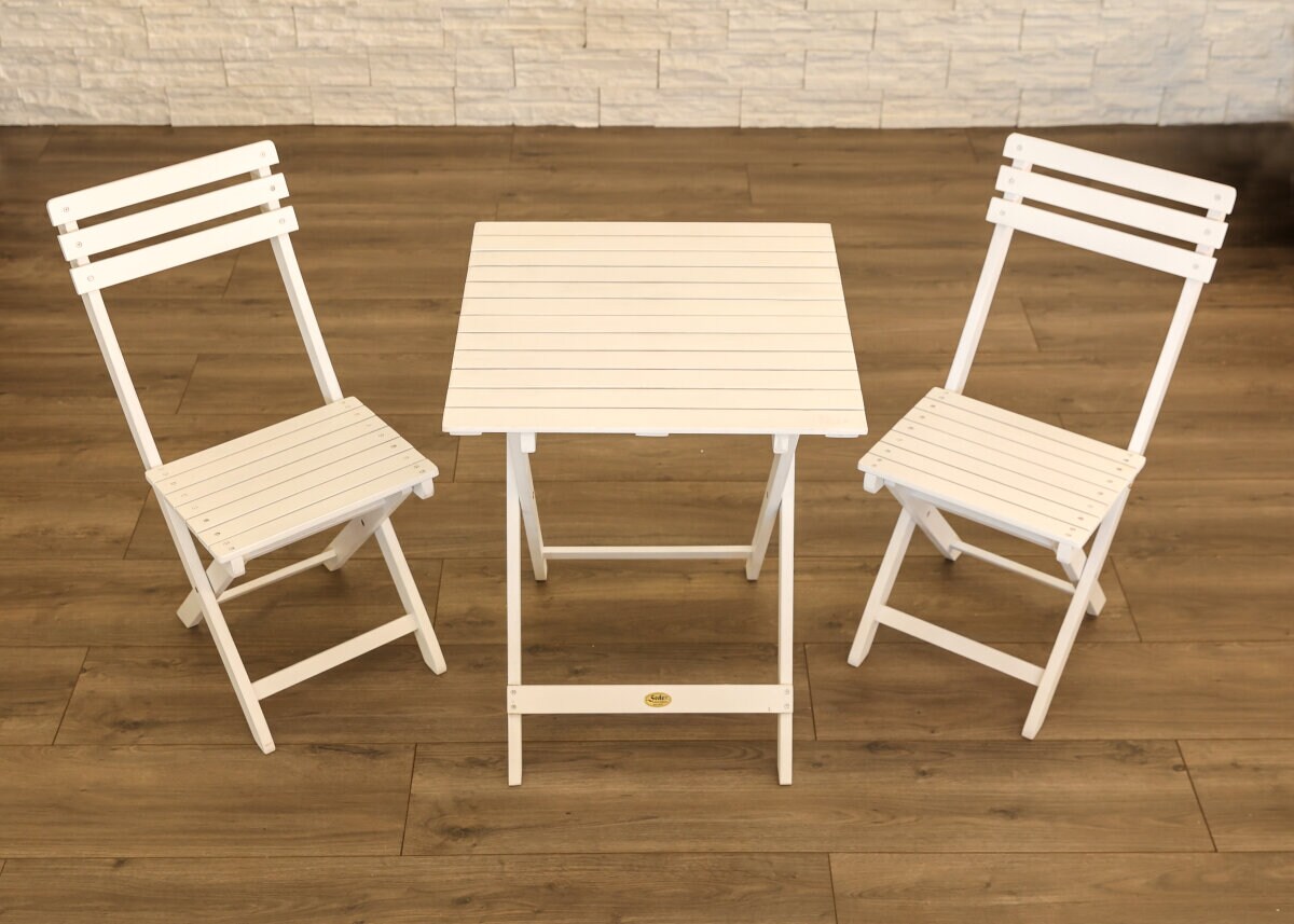 Sedex Gartenset Bistro 3 teilig weiß gewischt