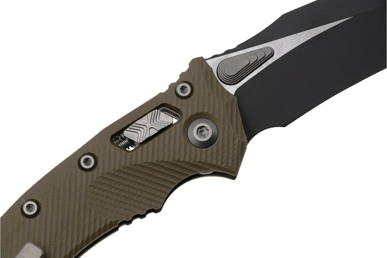Microtech Amphibian 137RL-1FLGTOD, Two Tone Black M390MK, Fluted OD-Green G-10 zakmes
