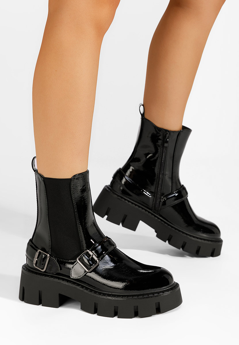 Bottines à plateforme noires Carolinne