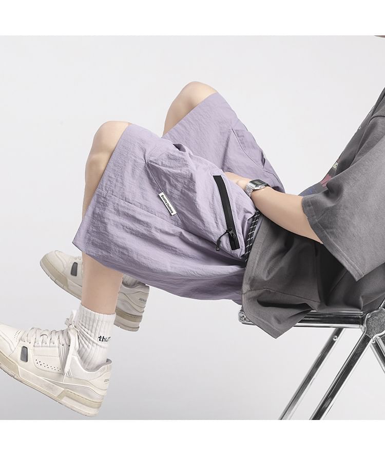 Vernanah - Mid Rise Plain Cargo Shorts