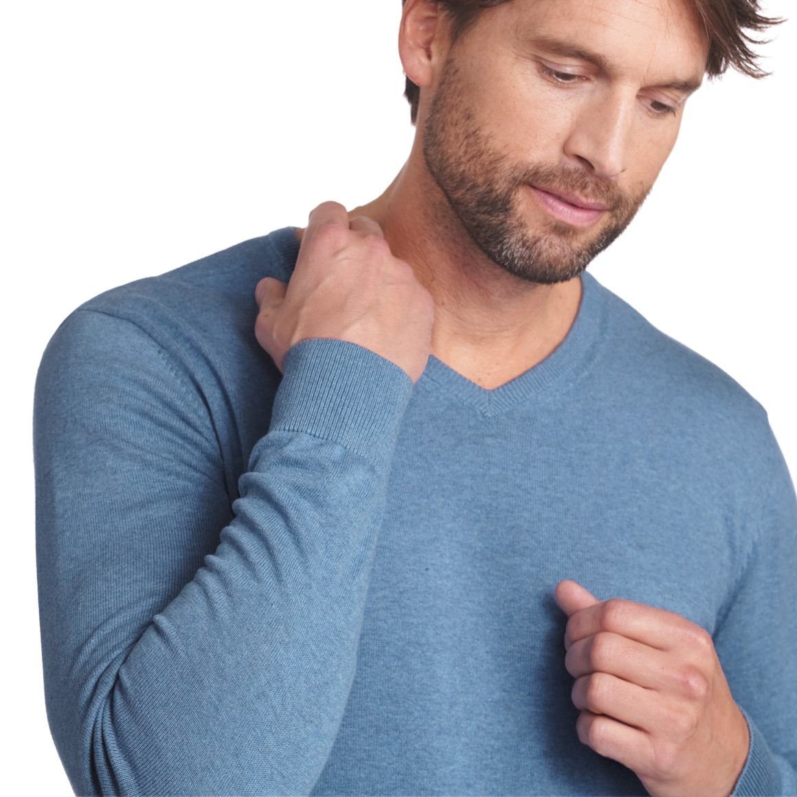 VanVaan Herren Feinstrickpullover mit V-Ausschnitt blau