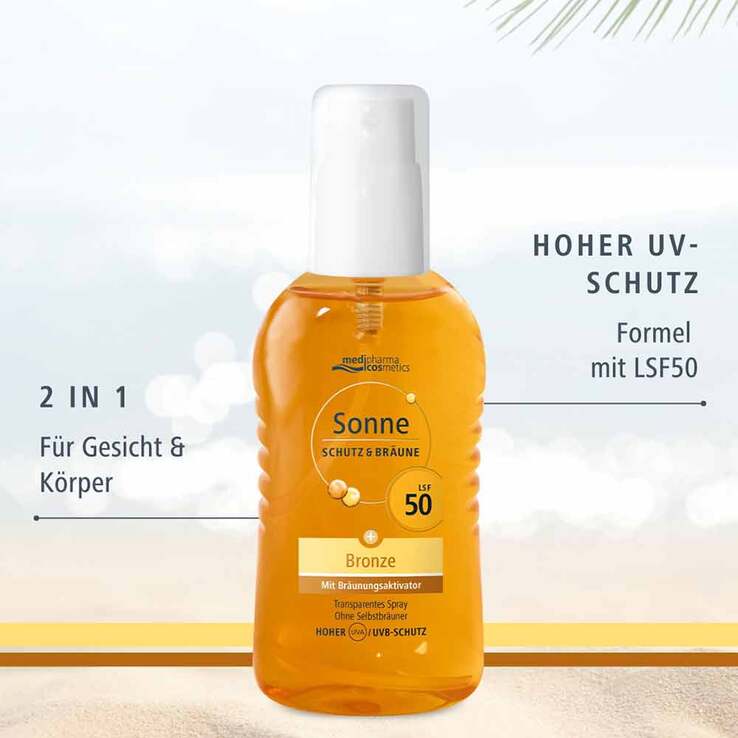 Sonne Schutz & Bräune Pump-Spray bronze LSF 50, 200 ml