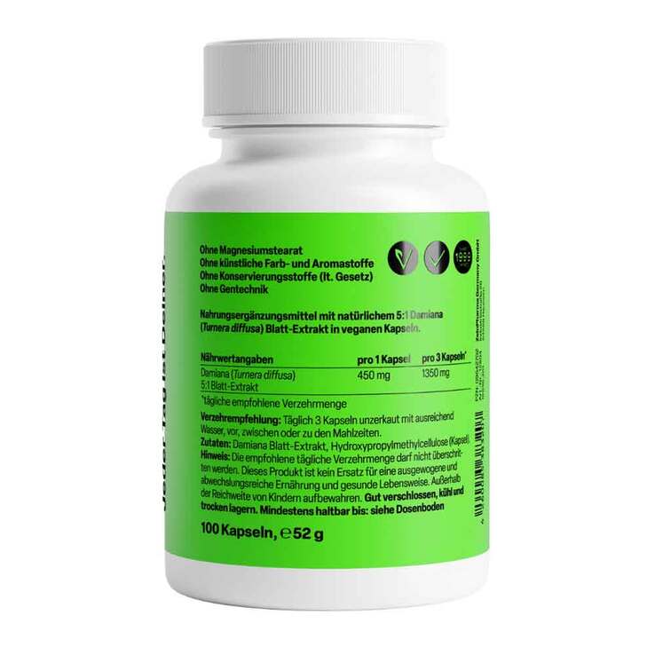 Damiana Kapseln 450 mg 5:1 Blattextrakt, 100 St