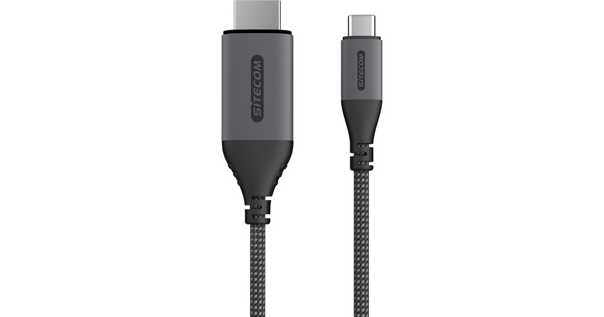 SitecomUSB-C naar HDMI 2.1 kabel  (Zwart/grijs, 1,8 meter)