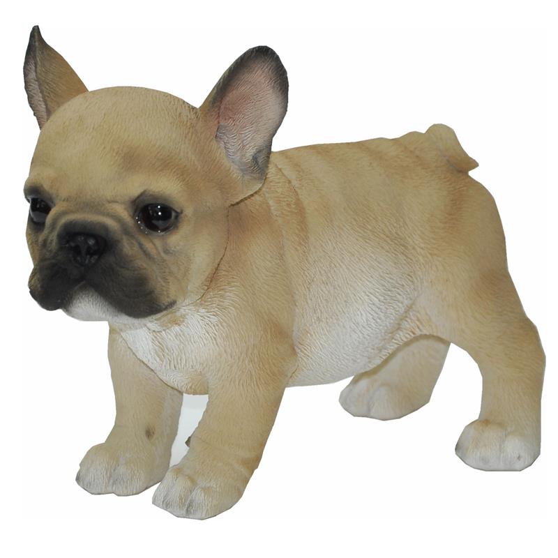 Dazikemo Dekofigur Gartenfigur Französische Bulldogge braun