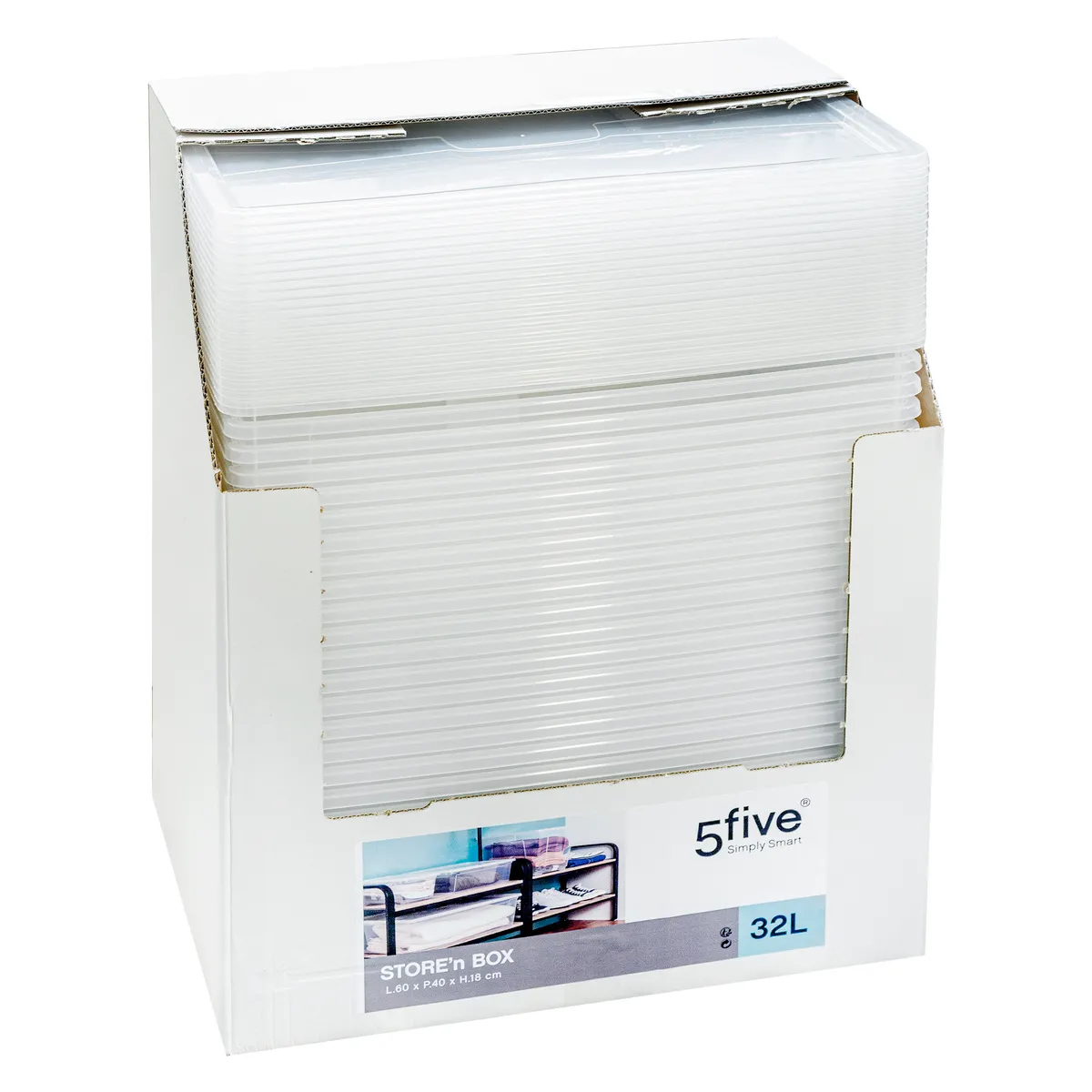 Five Simply Smart Boite de rangement - 30L - Transparent