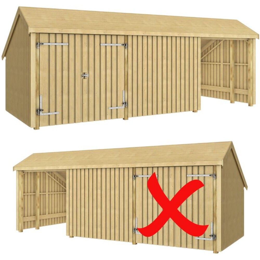 REDSKAPSBOD PLUS MULTI 3 INKL TAKPAPP DOBBELDØR 15,5M²