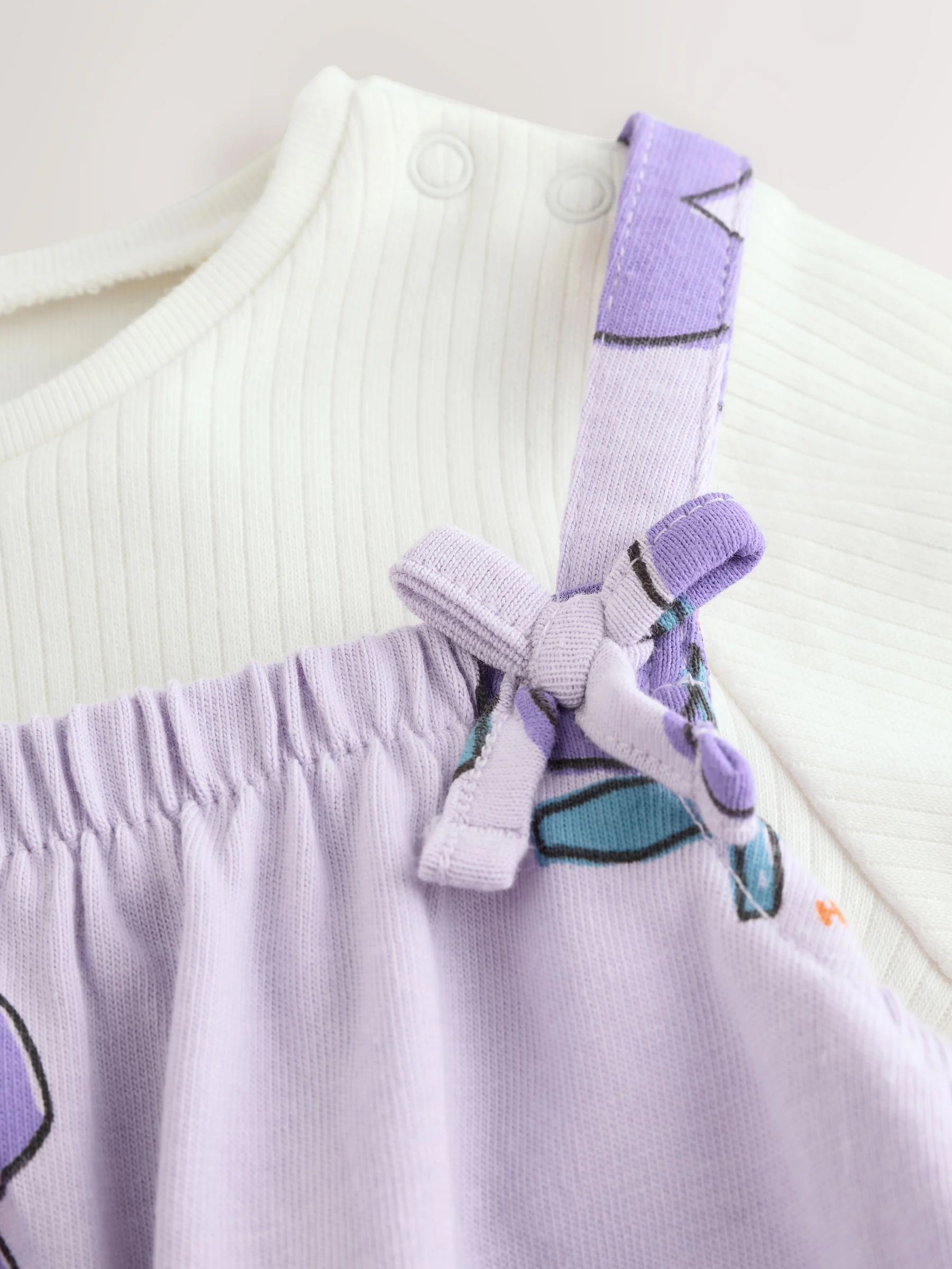 Lilapaars bloem - Babyset van rompertje en Bodysuit (0mnd-3jr) (0mnd-3jr)