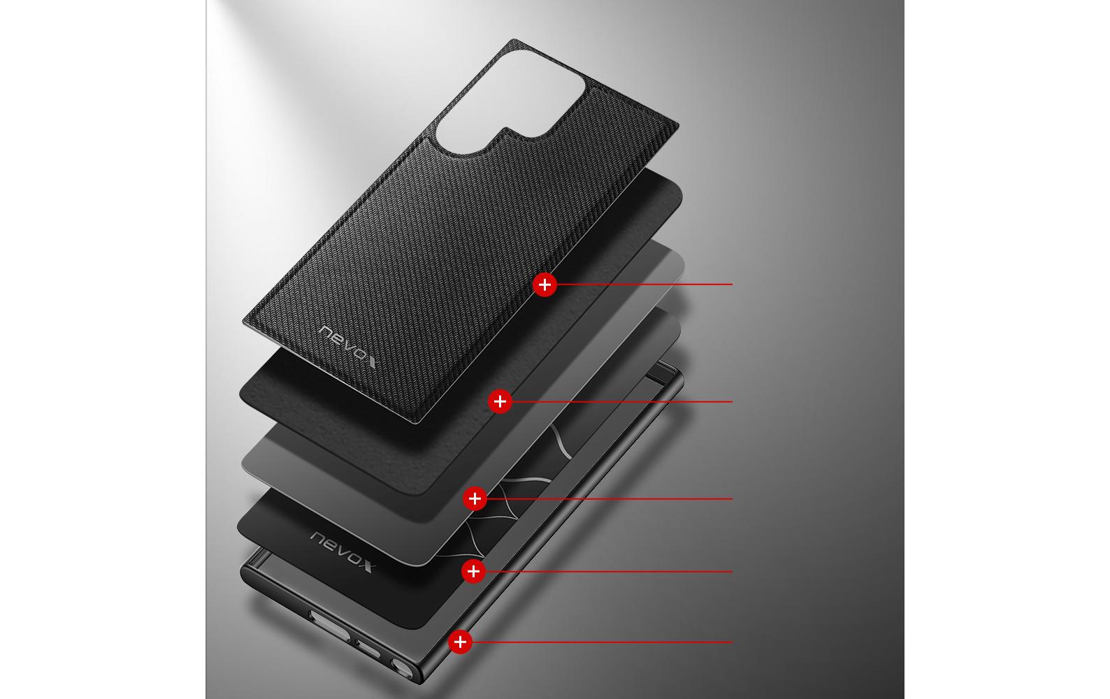 Back Cover StyleShell Nylo Galaxy S24 Ultra SchwarzSchutzhülle aus TPU mit eleganter Textur für das Samsung Galaxy S24 Ultra