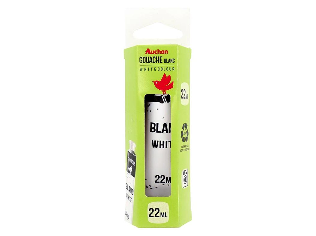 TUBO GUACHE AUCHAN BRANCO 22ML