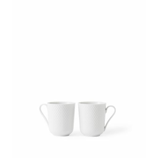 Lyngby Porcelæn Porcelæn Rhombe 2-pak Krus, Hvid, 33 cl