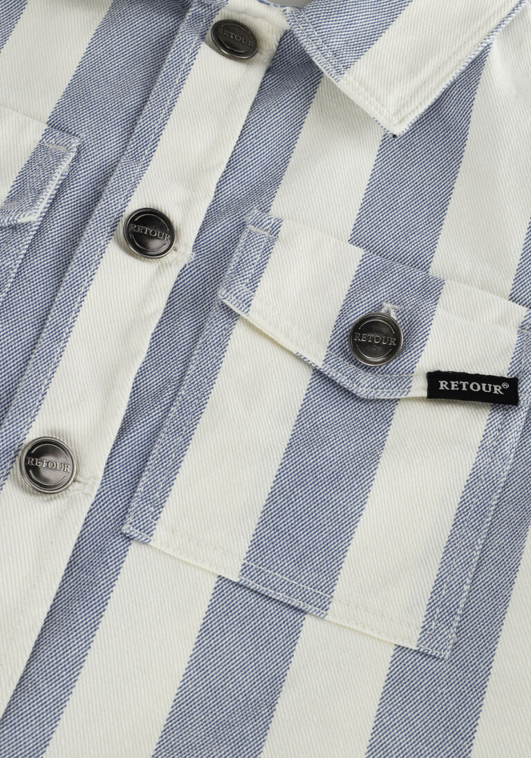 RETOUR blauw/wit gestreepte retour spijkerjas bruce