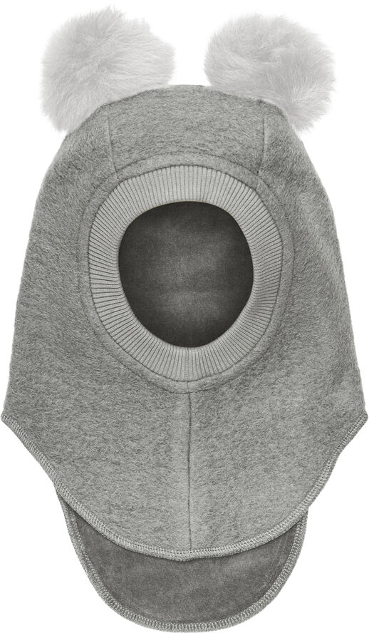 Huttelihut Balaclava Wool Alpaca Pompoms Medium grey melange