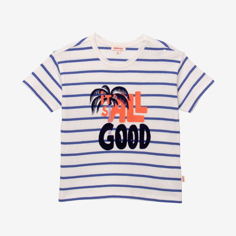 T-shirt bébé garçon rayures bleues Catimini Beige