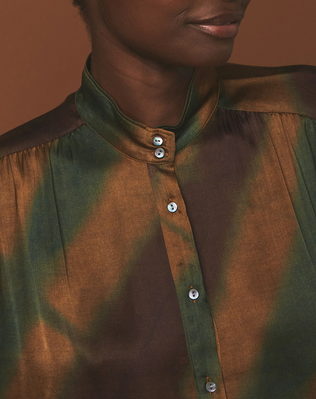 Hartford Blouse Cook vert/doré/marron