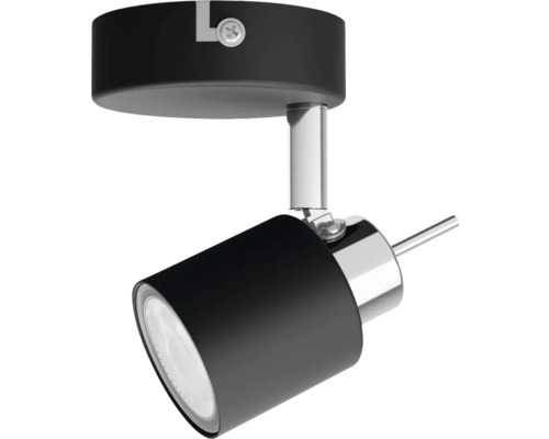 Plafondspot, 1-lichts, L 8 cm, zwart