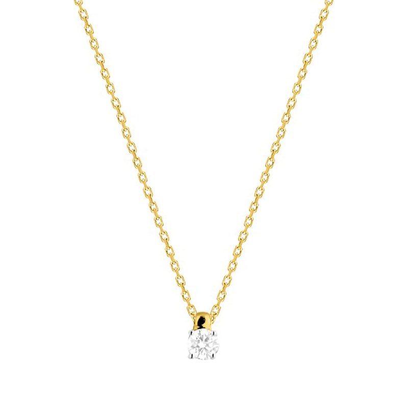 Collier Femme - Or 18 Carats - Diamant 0,14 Carats - Longueur : 42 cm