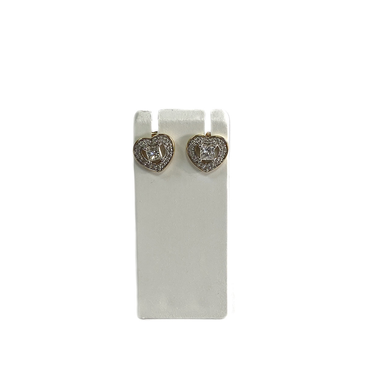 Boucles d'oreilles clous d'occasion or 750 jaune diamants