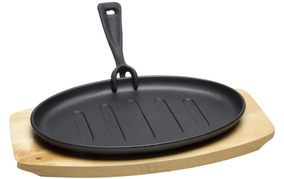 Nouvel Bratpfanne »Hot Plate mit Holzunterteller 34 x 18 x 5 cm«