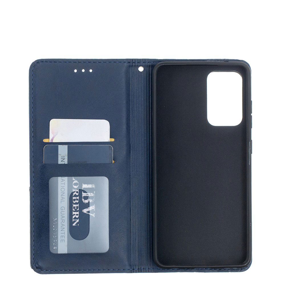 Samsung Galaxy A52s 5G / A52 (5G)Leder Tasche Flip Cover mit Kartenfächern Geometrisches Design - Blau