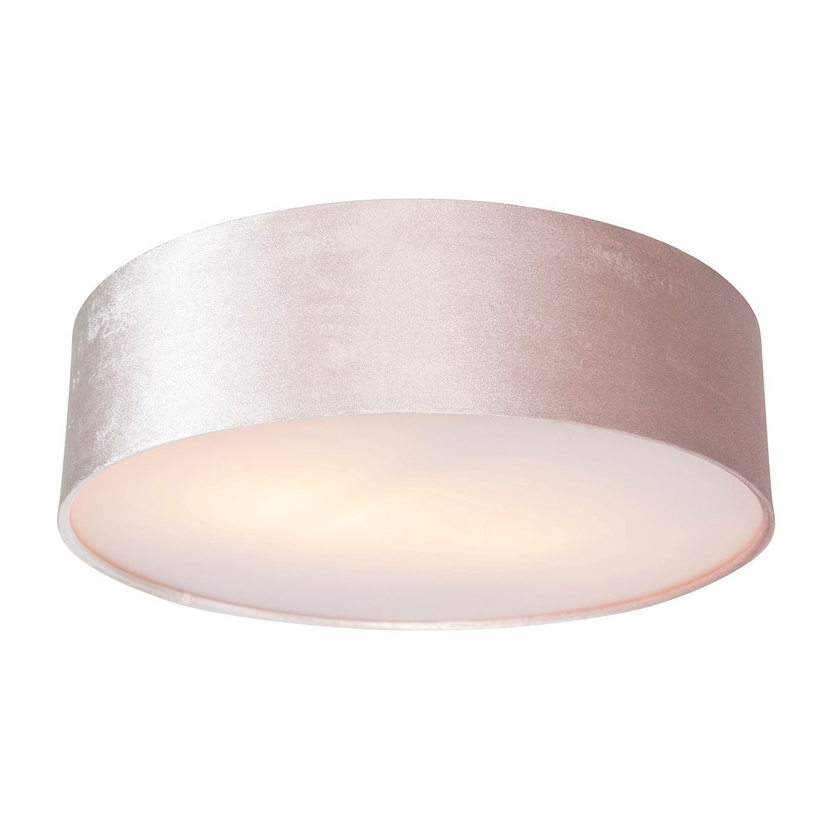 Moderne plafondlamp roze 40 cm met gouden binnenkant - Drum