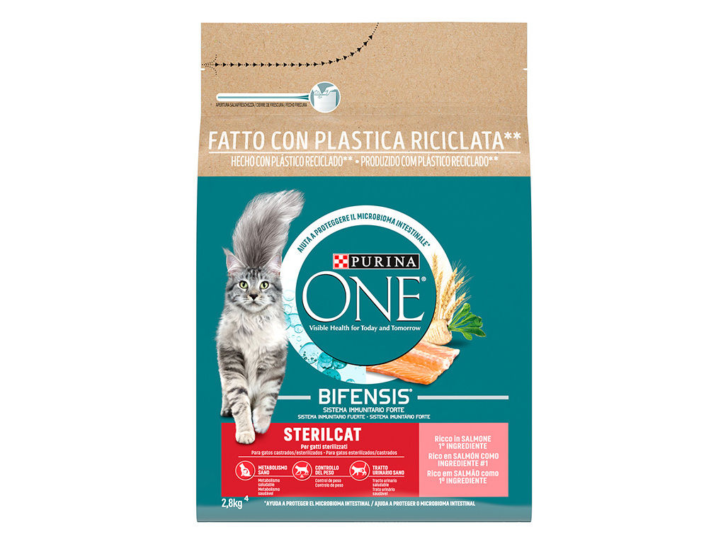 RAÇÃO PARA GATO PURINA ONE ESTERILIZADO COM SALMÃO 2.8KG